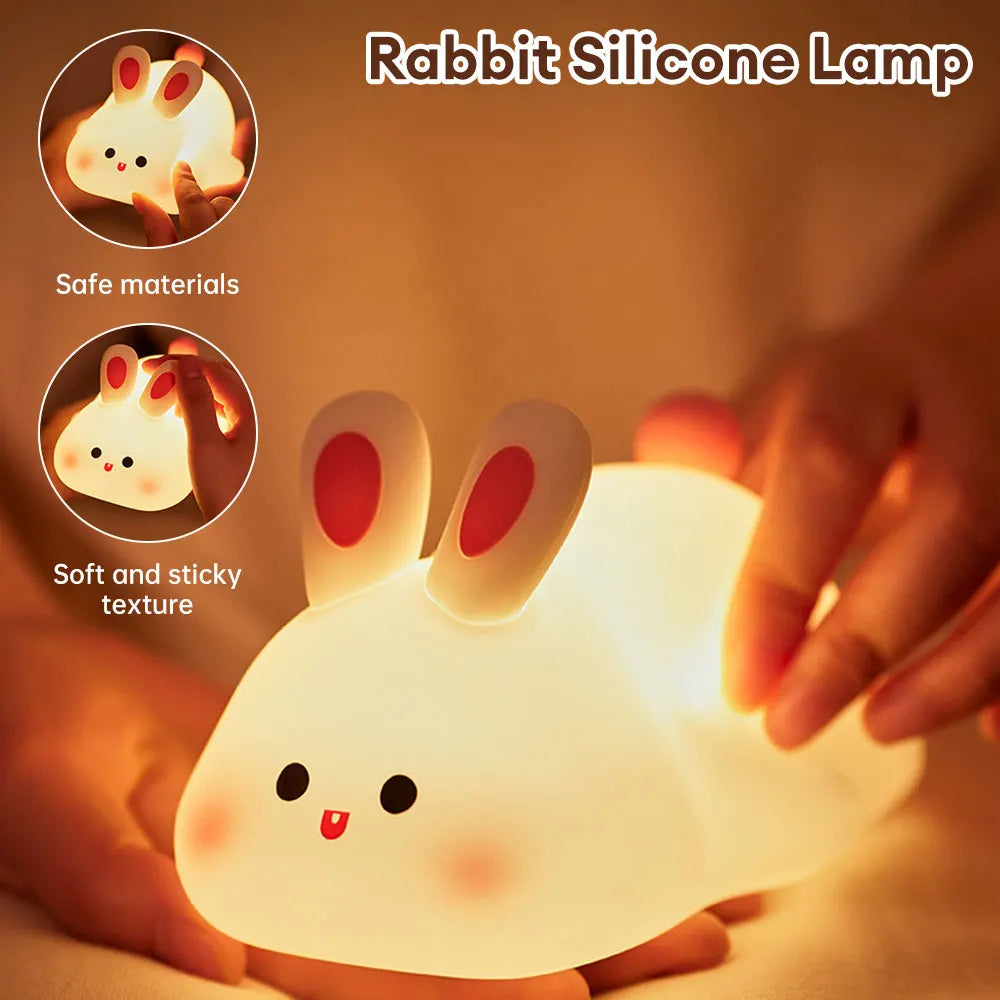 Cute Rabbit Pig Silicone Night Light