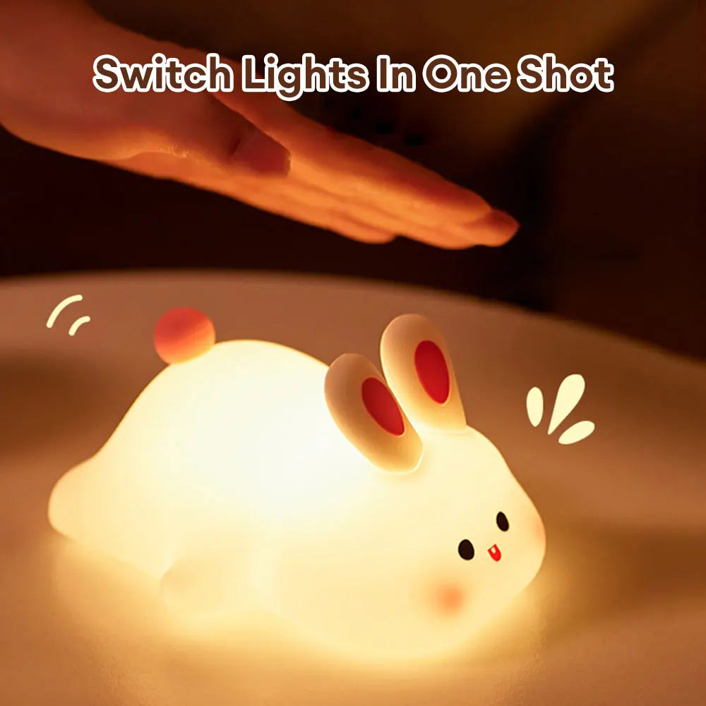 Cute Rabbit Pig Silicone Night Light