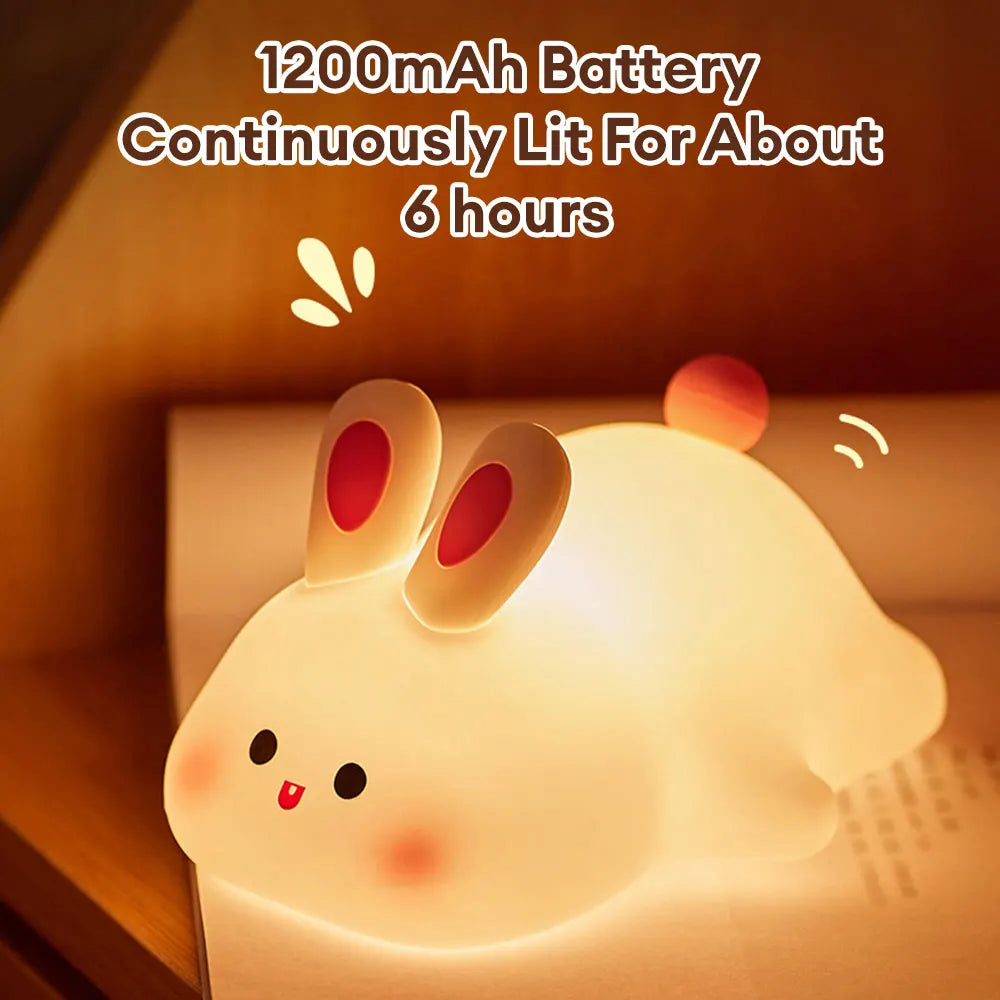 Cute Rabbit Pig Silicone Night Light