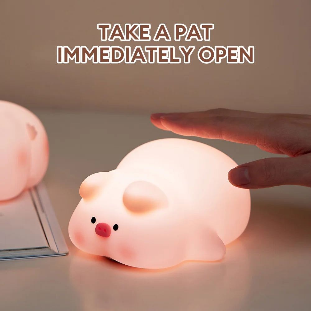 Cute Rabbit Pig Silicone Night Light