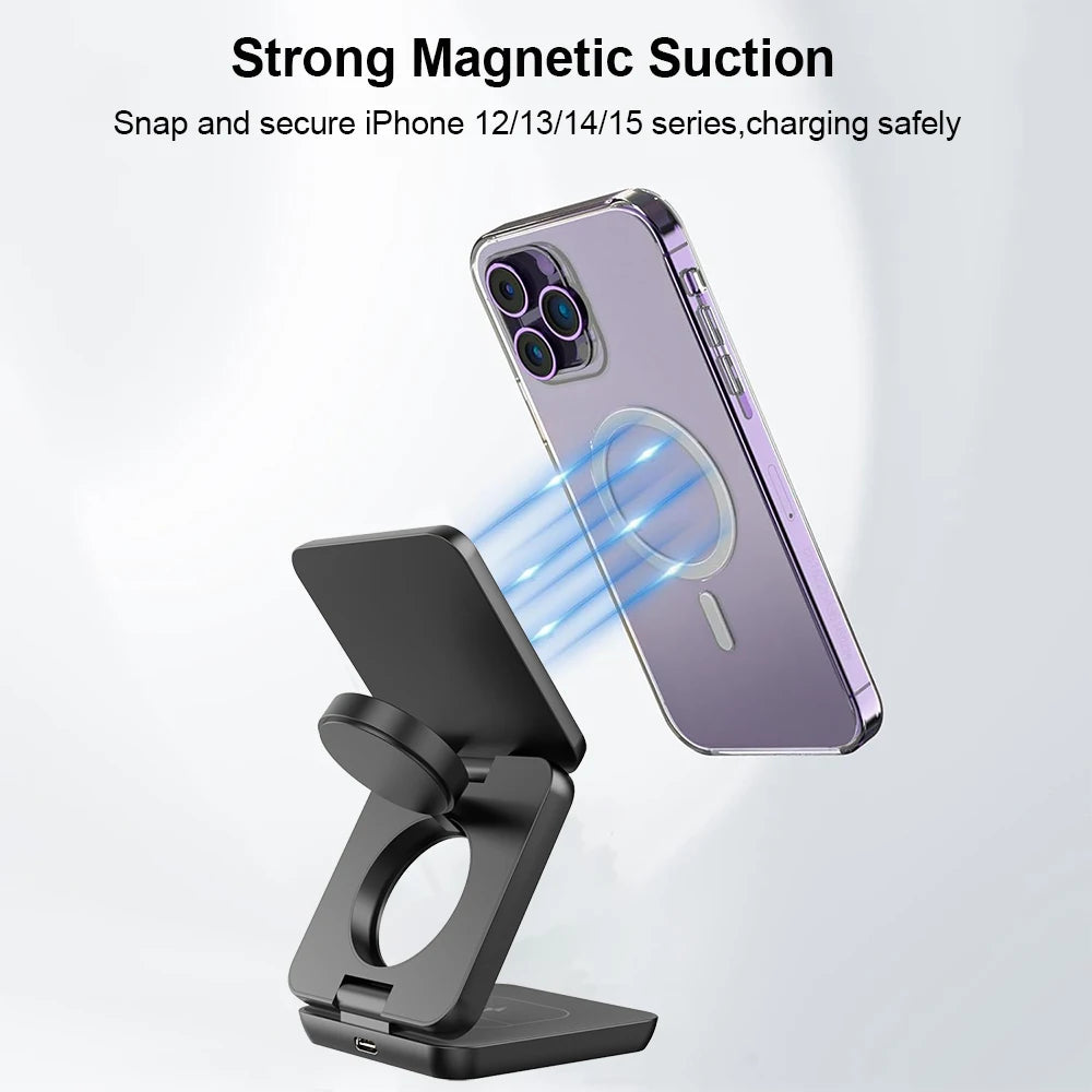 Foldable Magnetic Wireless Charging Station for iPhone