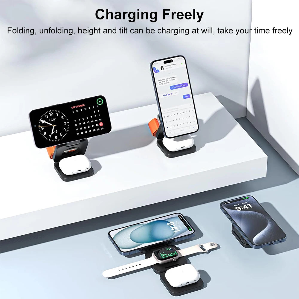 Foldable Magnetic Wireless Charging Station for iPhone