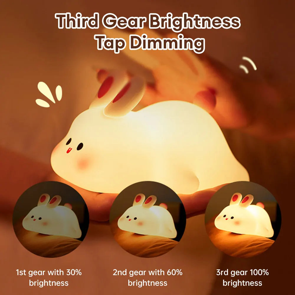 Cute Rabbit Pig Silicone Night Light