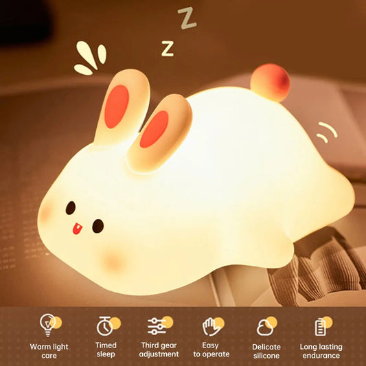 Cute Rabbit Pig Silicone Night Light