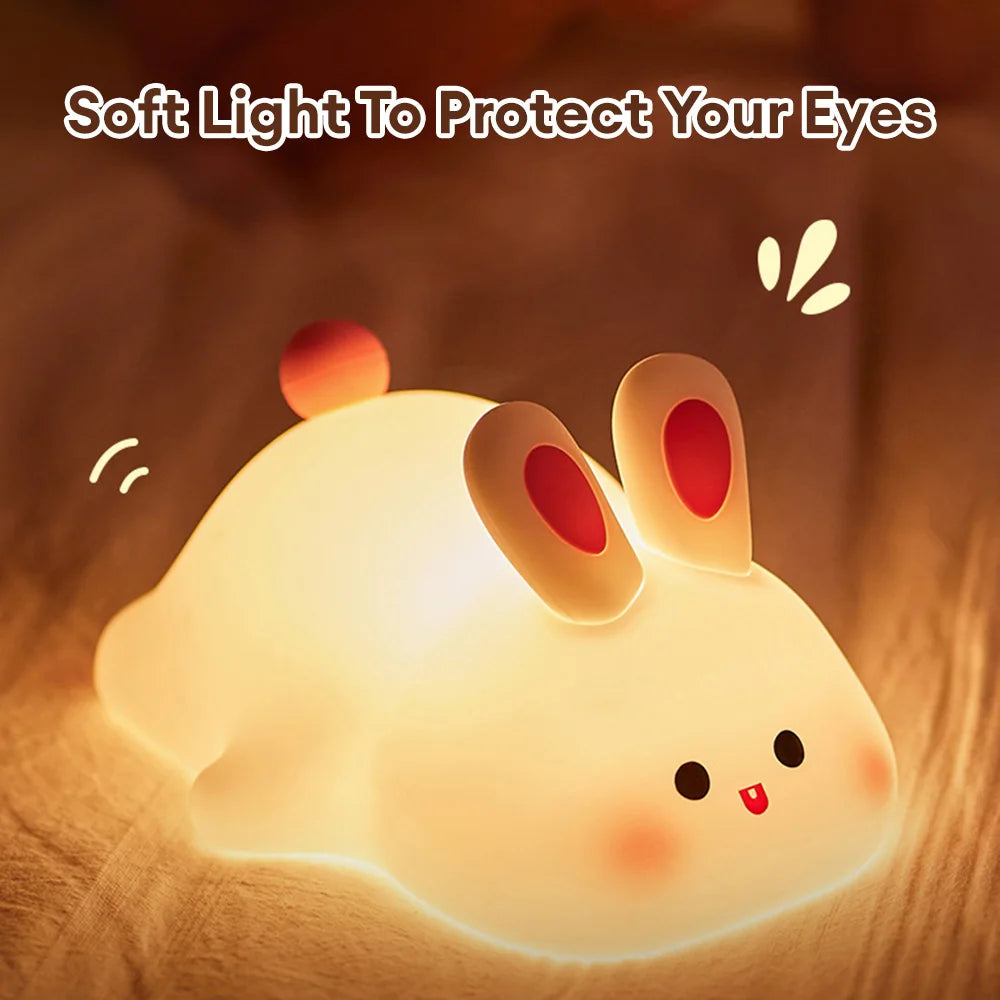 Cute Rabbit Pig Silicone Night Light