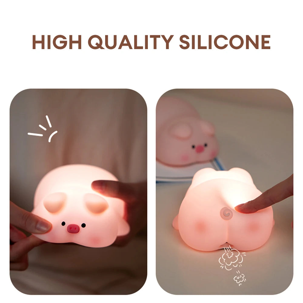 Cute Rabbit Pig Silicone Night Light